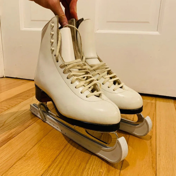 Riedell Womans Figure Skates size 5 Beige /John Wilson Corenation Comet Blade - Picture 15 of 16